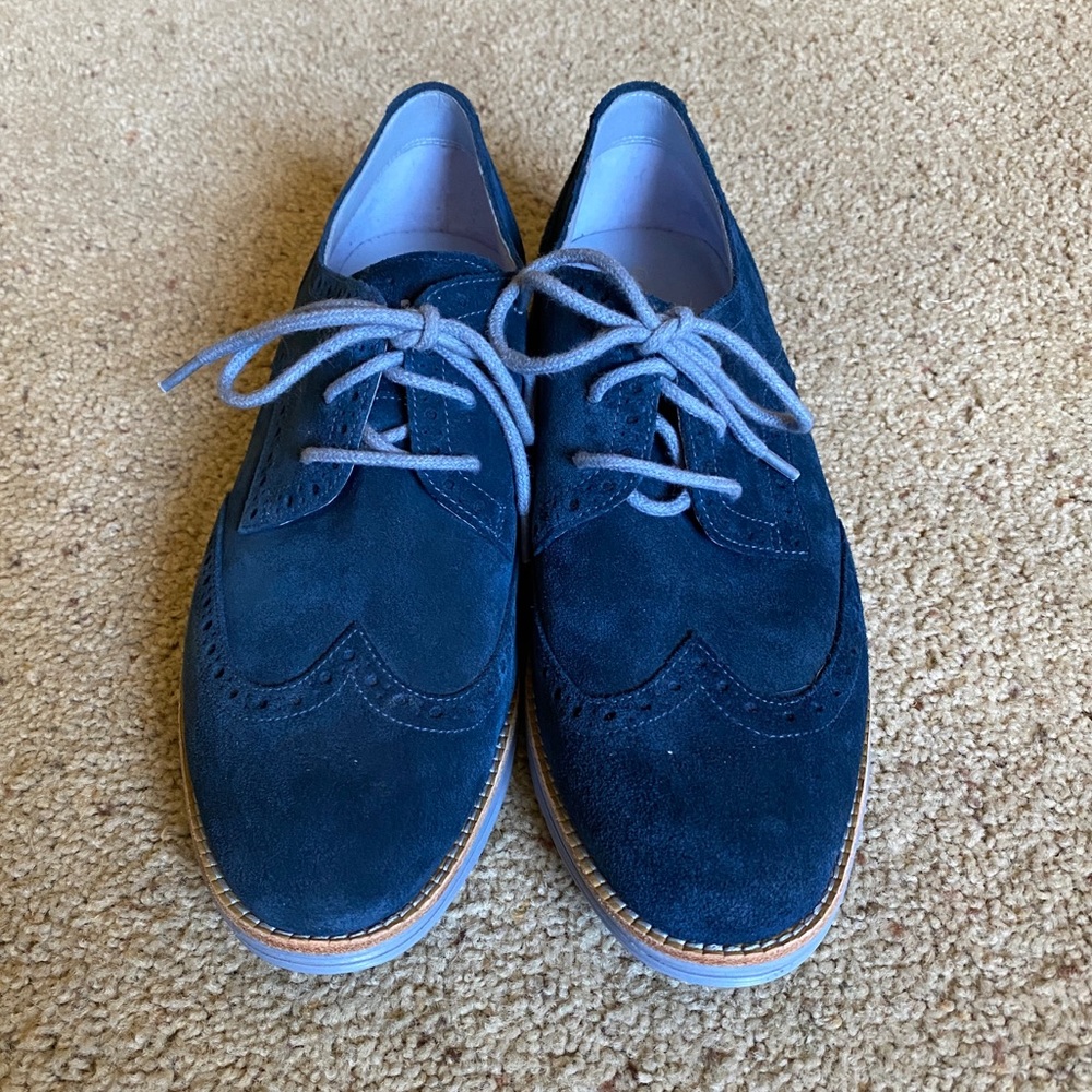 Cole Haan Original Grand Blue Suede Wingtip Oxford